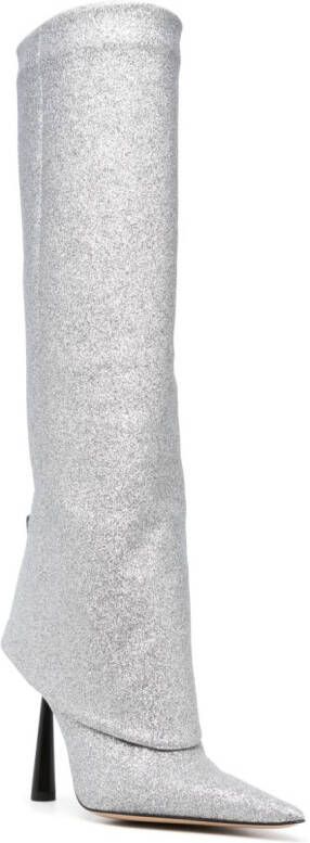 GIABORGHINI Rosie 110mm glitter-detail boots Silver