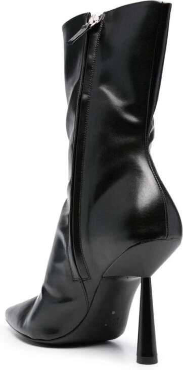 GIABORGHINI Rosie 110mm leather ankle boots Black