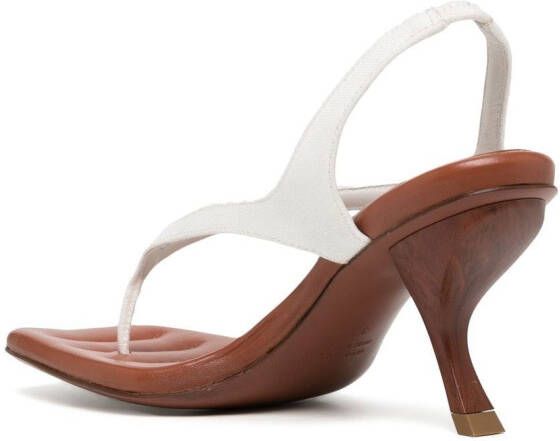 GIABORGHINI sculpted-heel thong-strap sandals Brown