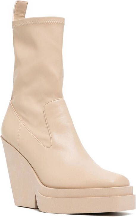 GIABORGHINI Texan 120mm tapered-heel ankle boots Neutrals