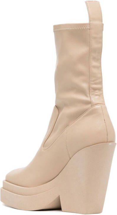 GIABORGHINI Texan 120mm tapered-heel ankle boots Neutrals