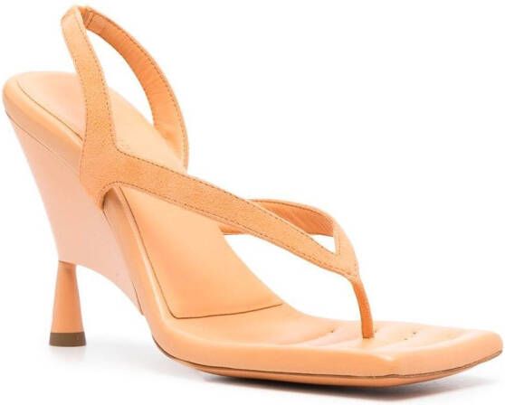 GIABORGHINI thong-strap leather sandals Orange