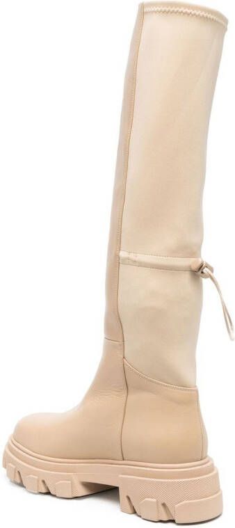 GIABORGHINI toggle-fastened leather boots Neutrals