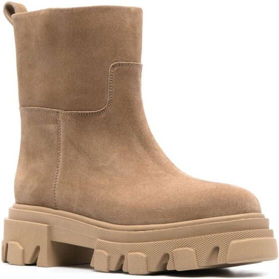 GIABORGHINI Tubular suede ankle boots Neutrals