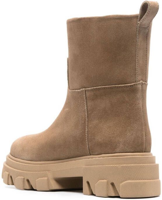 GIABORGHINI Tubular suede ankle boots Neutrals