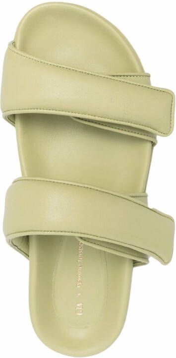 GIABORGHINI x Pernille Teisbaek double-strap slides Green