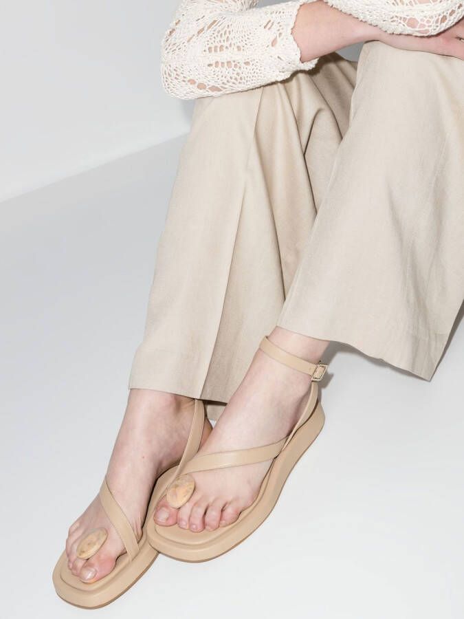 GIABORGHINI x RHW Rosie gemstone-embellished sandals Neutrals