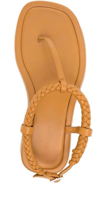 GIABORGHINI x Rosie Huntington-Whiteley 3 flat thong sandals Brown