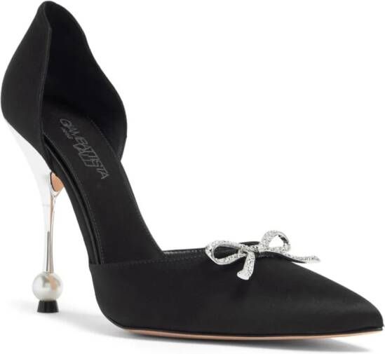 Giambattista Valli 105mm bow-embellished satin pumps Black