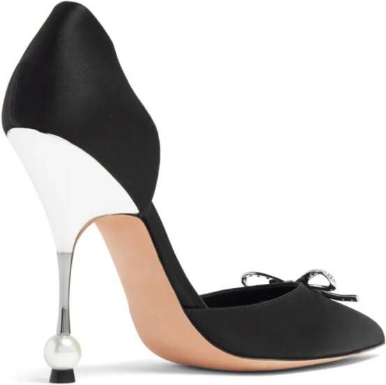 Giambattista Valli 105mm bow-embellished satin pumps Black