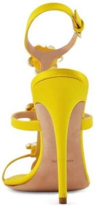 Giambattista Valli 110mm floral-appliqué sandals Yellow