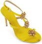 Giambattista Valli 110mm floral-appliqué sandals Yellow - Thumbnail 4