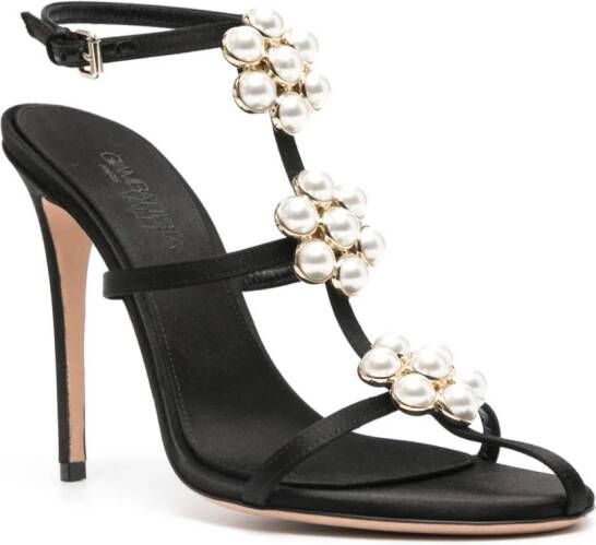 Giambattista Valli 120mm faux-pearl embellished sandals Black