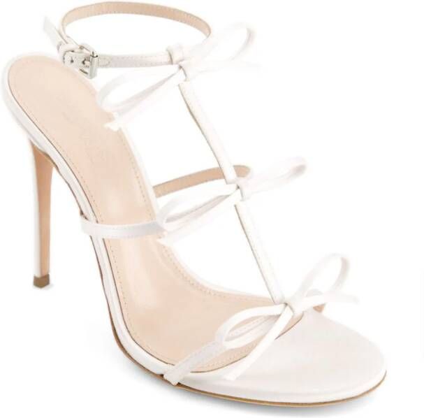 Giambattista Valli 90mm bow-detailing leather sandals White