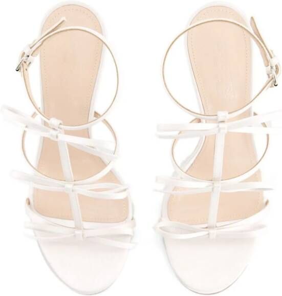 Giambattista Valli 90mm bow-detailing leather sandals White