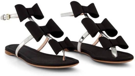 Giambattista Valli bow-detail flat sandals Black