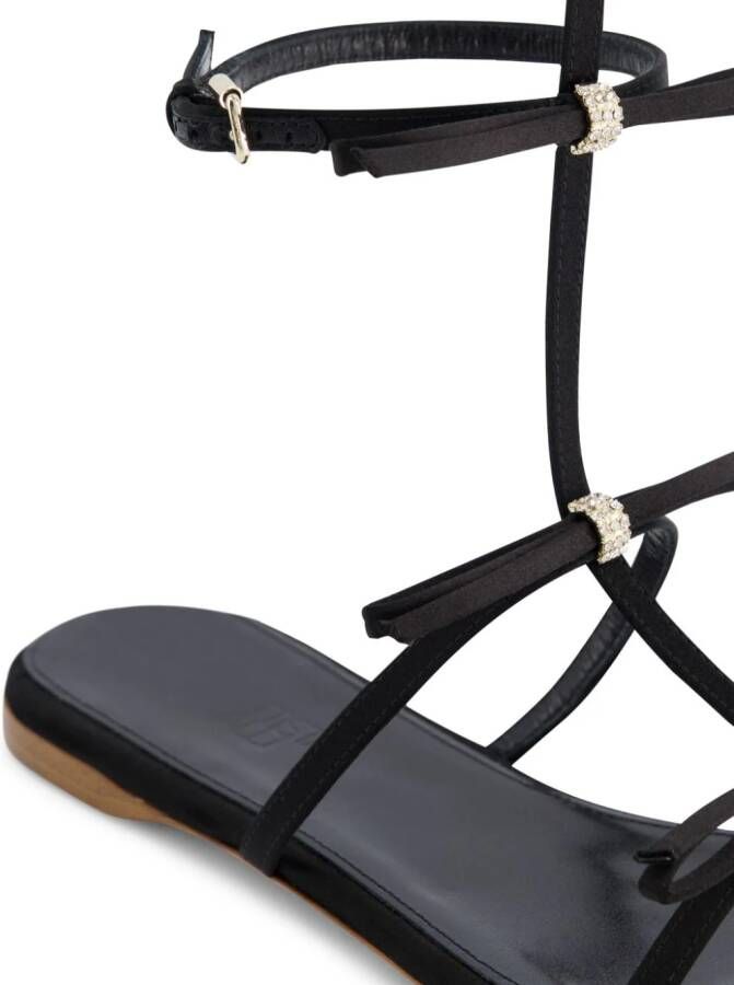 Giambattista Valli bow-detail satin sandals Black