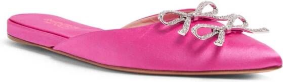 Giambattista Valli bow-embellished satin mules Pink
