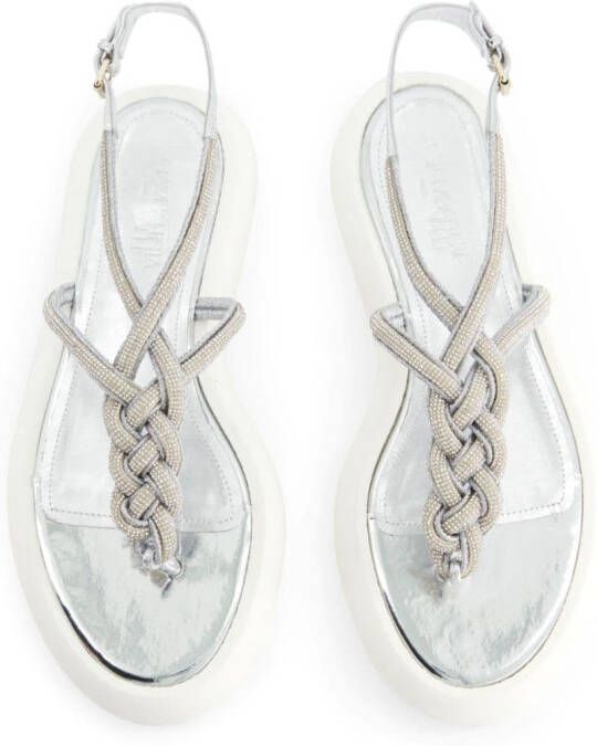Giambattista Valli crystal-embellished flatform sandals Silver