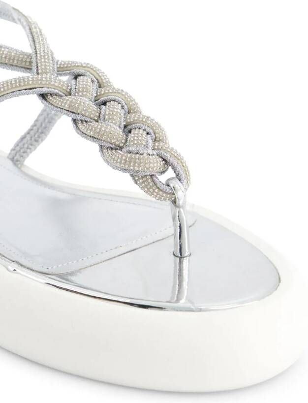 Giambattista Valli crystal-embellished flatform sandals Silver