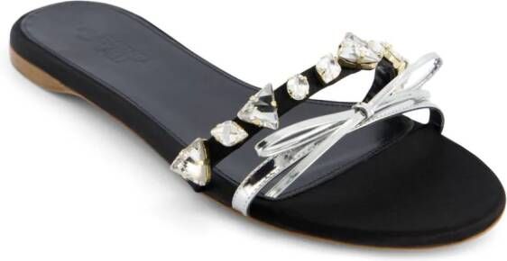 Giambattista Valli crystal-embellished leather sandals Black
