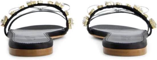 Giambattista Valli crystal-embellished leather sandals Black