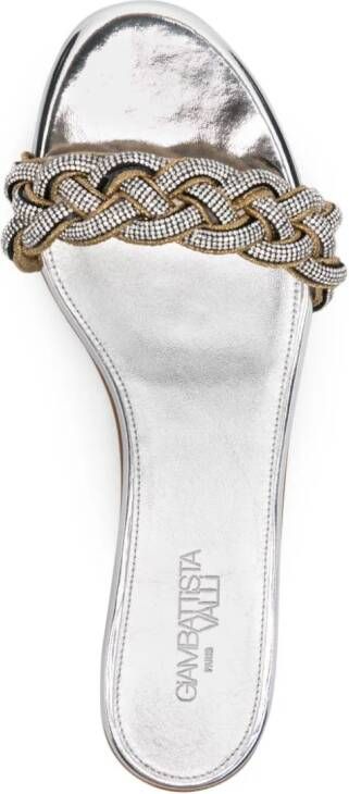Giambattista Valli crystal-embellished leather sandals Silver