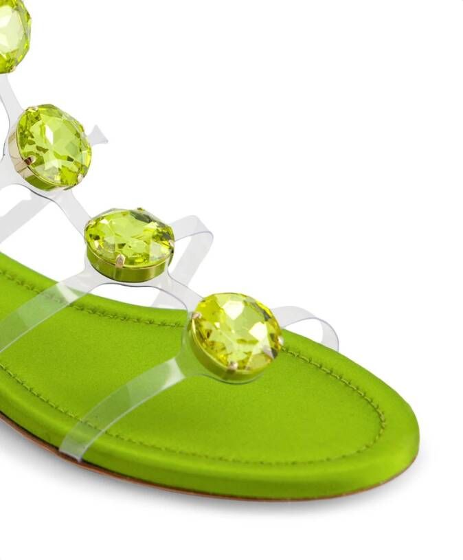 Giambattista Valli Diamond Clash flat sandals Green