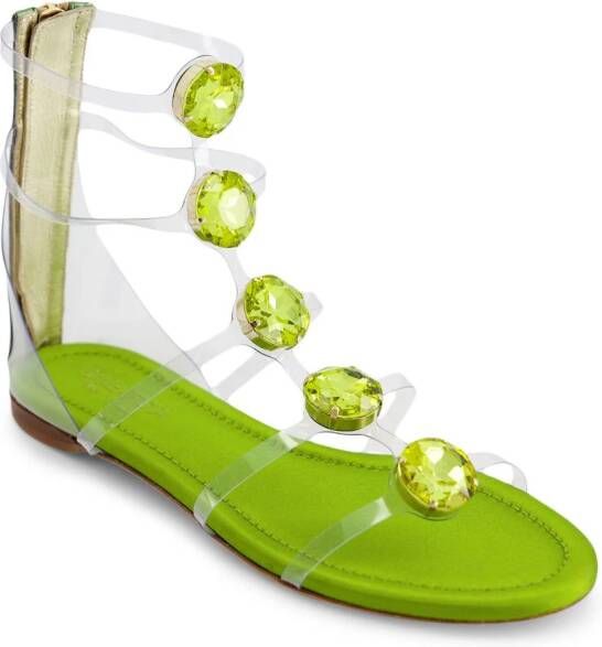 Giambattista Valli Diamond Clash flat sandals Green