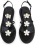 Giambattista Valli floral-appliqué flatform sandals Black - Thumbnail 4