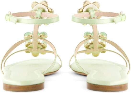 Giambattista Valli flower-detailing leather sandals Green