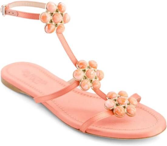 Giambattista Valli flower-detailing leather sandals Pink