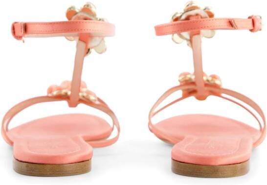 Giambattista Valli flower-detailing leather sandals Pink