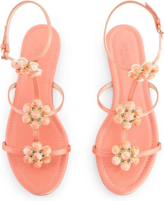 Giambattista Valli flower-detailing leather sandals Pink