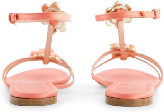 Giambattista Valli flower-detailing leather sandals Pink