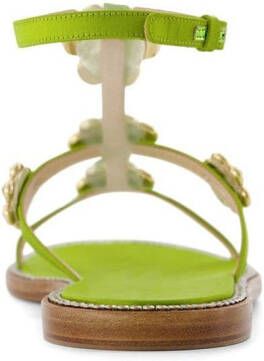 Giambattista Valli Jaipur embellished flat sandals Green