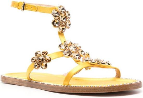 Giambattista Valli Jaipur embellished flat sandals Yellow