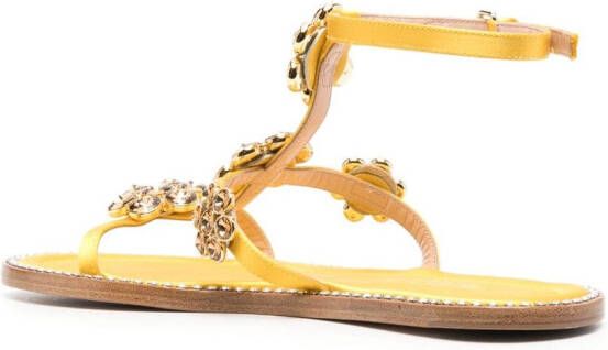 Giambattista Valli Jaipur embellished flat sandals Yellow