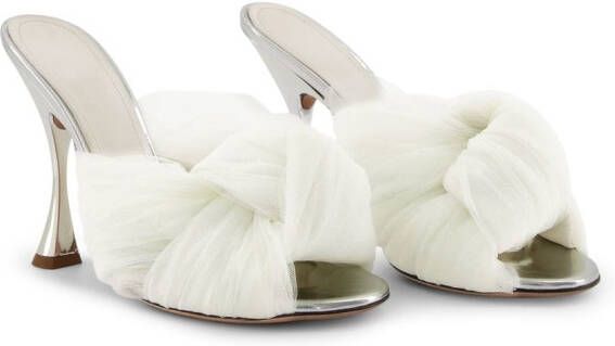 Giambattista Valli Maxi Bow 110mm mules White