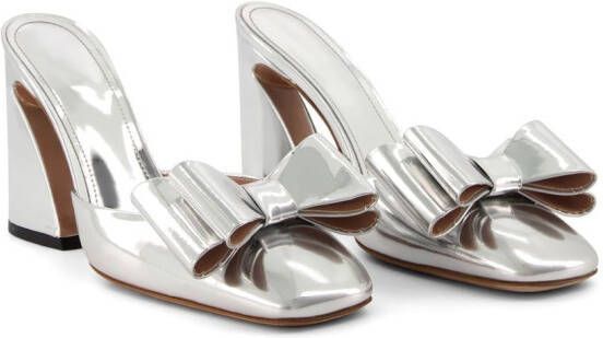 Giambattista Valli Pop-Bow 100mm mules Silver