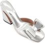 Giambattista Valli Pop-Bow 100mm mules Silver - Thumbnail 4