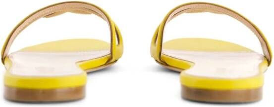 Giambattista Valli round-toe leather slides Yellow