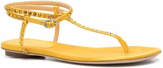 Giannico studded open-toe sandals Yellow