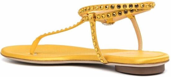 Giannico studded open-toe sandals Yellow