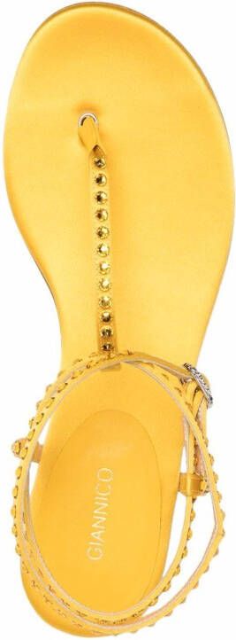 Giannico studded open-toe sandals Yellow