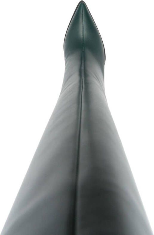 Gianvito Rossi 100mm knee-high wedge boots Green