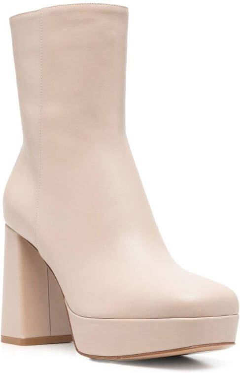 Gianvito Rossi 100mm leather ankle boots Neutrals