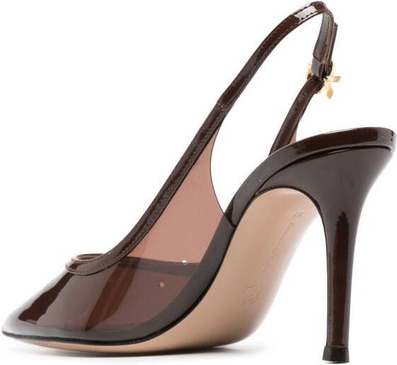 Gianvito Rossi 100mm translucent slingback pumps Brown