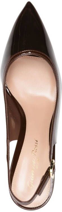 Gianvito Rossi 100mm translucent slingback pumps Brown