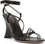 Gianvito Rossi 100mm strappy wedge sandals Black - Thumbnail 2